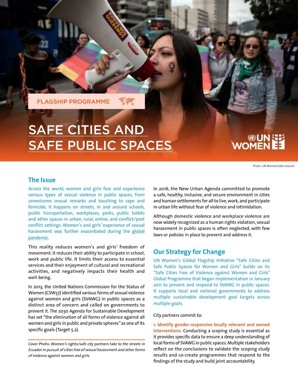Safe Cities and Safe Public Spaces - UN Women Flagship Programme Brief