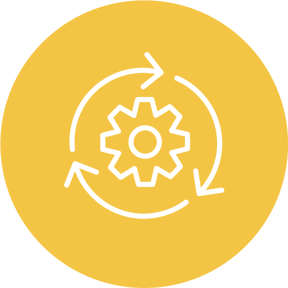 Gear with arrows around it