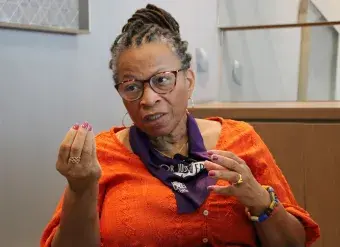 Lucia Xavier, antiracist feminist activist, cofounder and general coordinator of the Brazilian NGO Criola pictured in an interview with UN Women in February 2025. Photo: UN Women/Pedro Nogueira